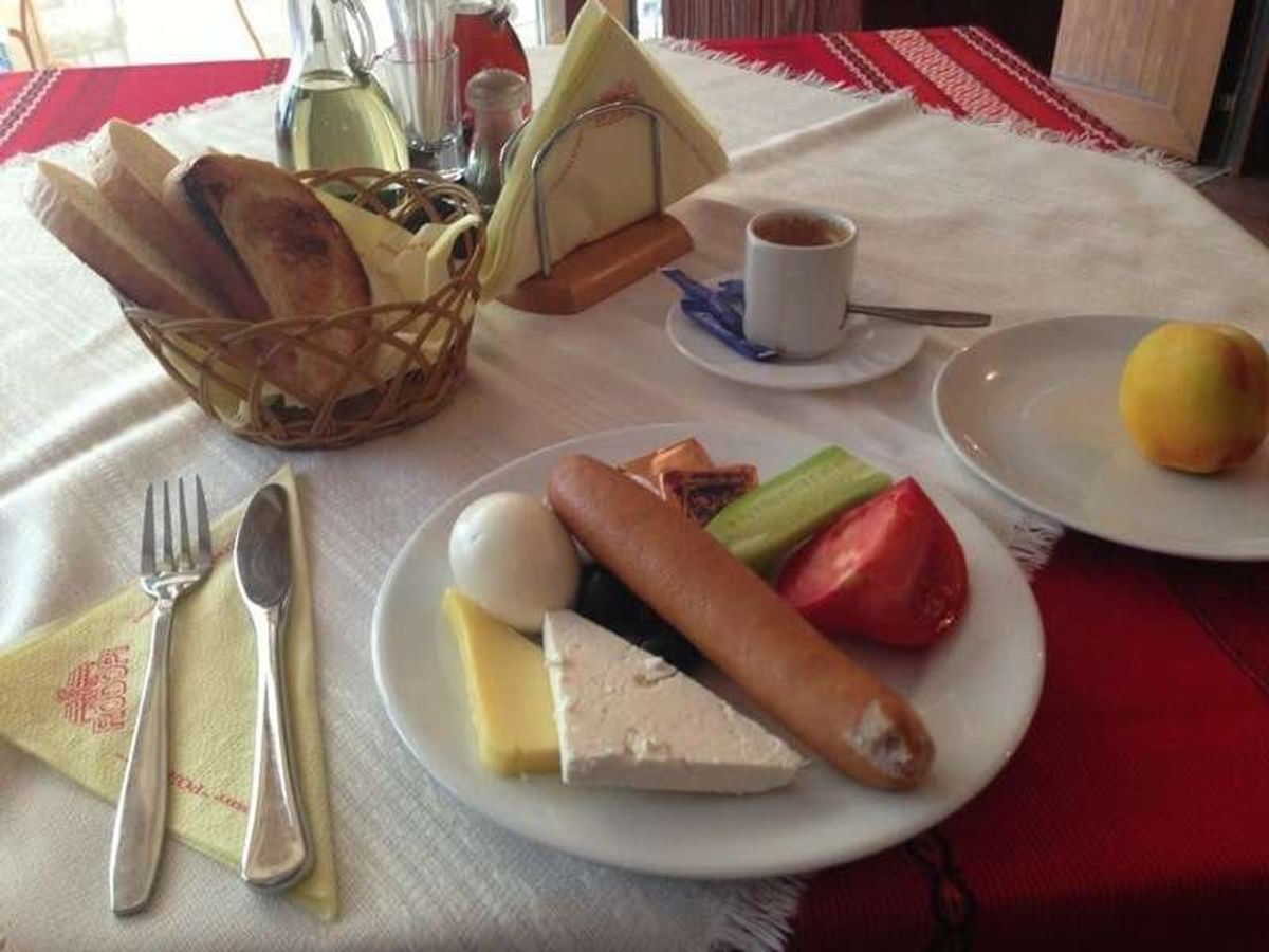 ホテルの朝食。
リーズナブルな宿泊代に満足な部屋と朝食。