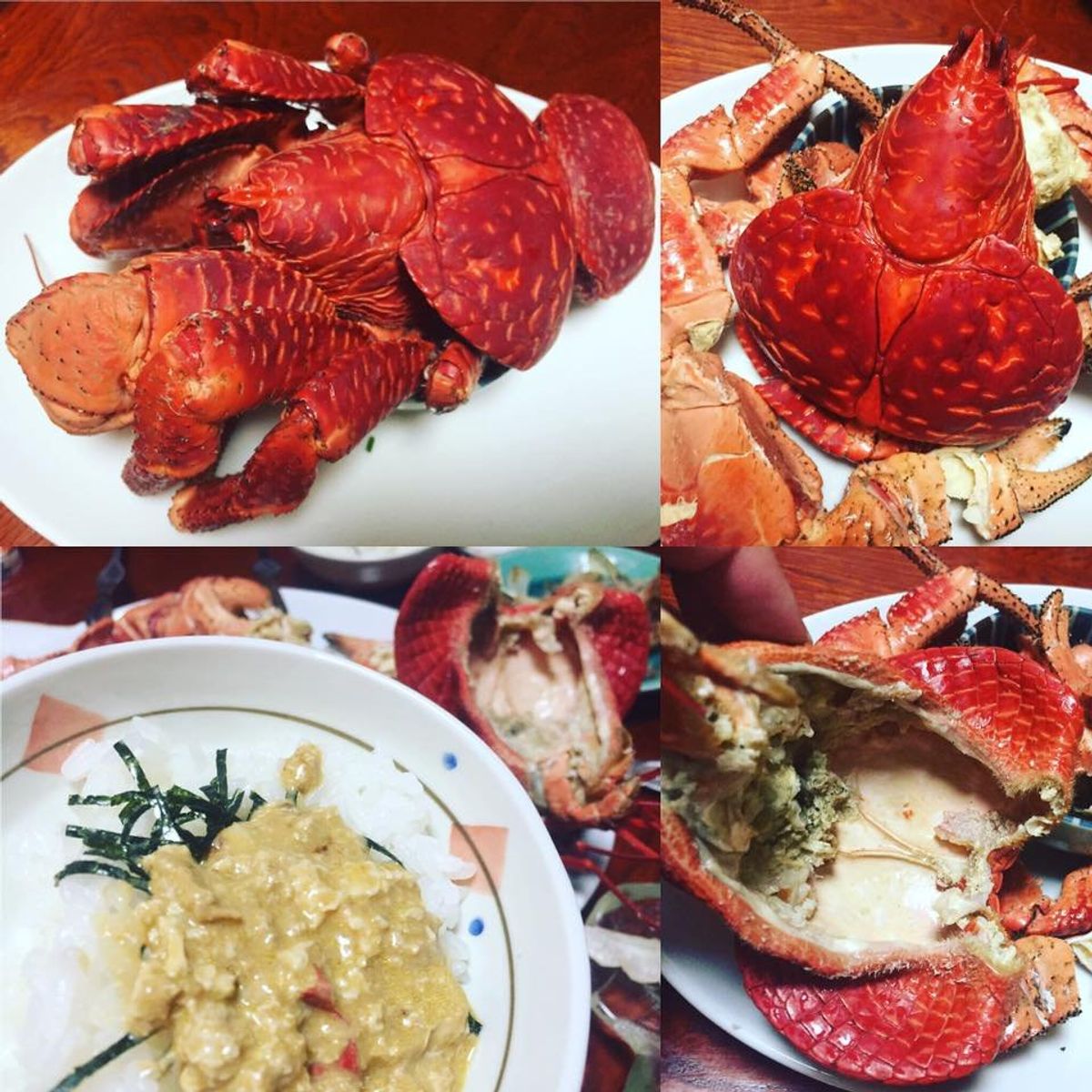 沖縄料理。
ヤシガニたべたよ。カニみそごはんに乗っけて食べるやつ最高だった...