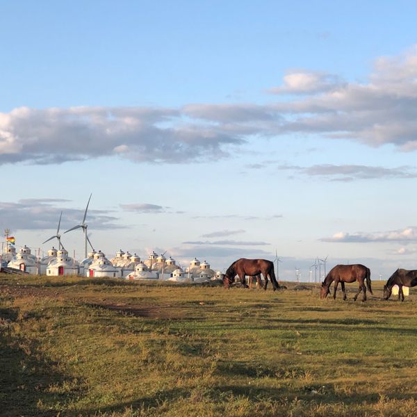 中国・北京「短期留学④」の写真：内モンゴルの草原、大同の夜景、县空寺。