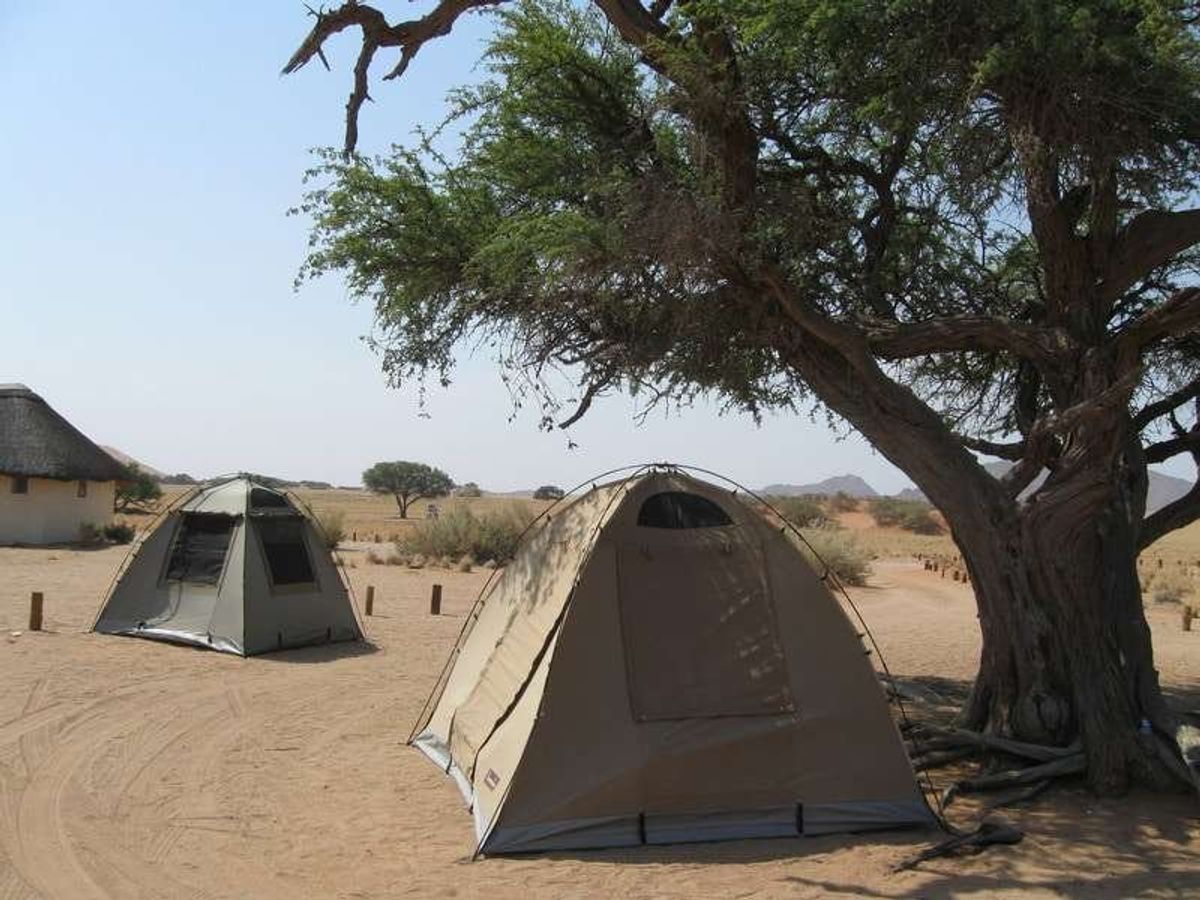 ナミブ砂漠に入るベースキャンプ
Sesriem