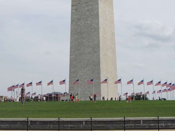 アメリカ(米国)・ワシントンD.C.「2014年 ワシントンD.C.と川を渡ってバージニア州」の写真：ワシントン記念塔