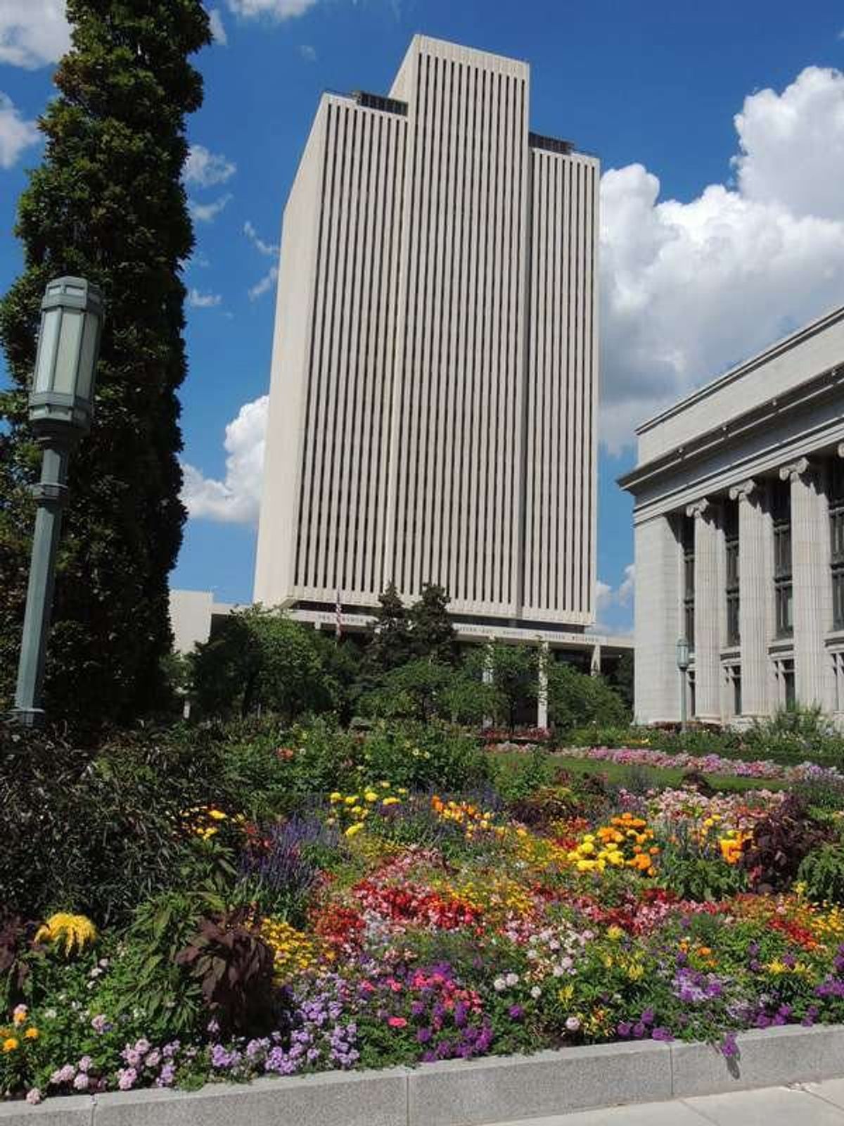 There are many flowers around Temple ...