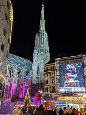 クリスマスシーズンで、イルミネーションが最高に綺麗でした。