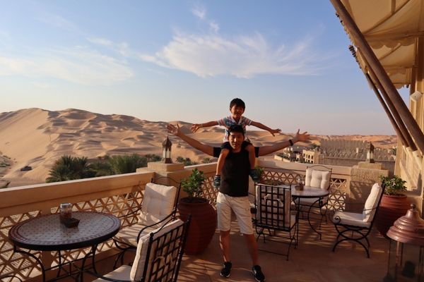 アラブ首長国連邦・アブダビ、ドバイ「アブダビ、ドバイ」の写真：砂漠ホテルで地平線から夕日と朝日🌅感動で...