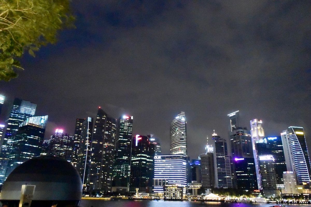 お決まりの観光スポット、マリーナベイエリアへ。