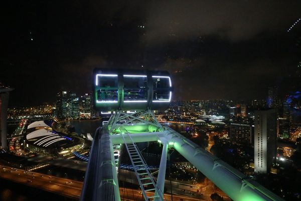 シンガポール「🇸🇬シンガポール〜２歳娘と義父母と義おじおばと旦那と私〜」の写真：シンガポール・フライヤーからの夜景。ゆっ...