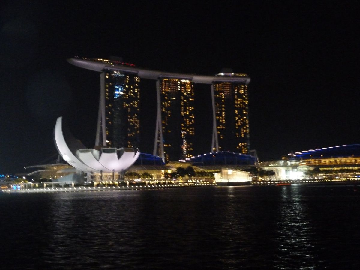 シンガポール・フライヤーからの夜景。ゆっくり回るので時間がかかりますが、ゴ...