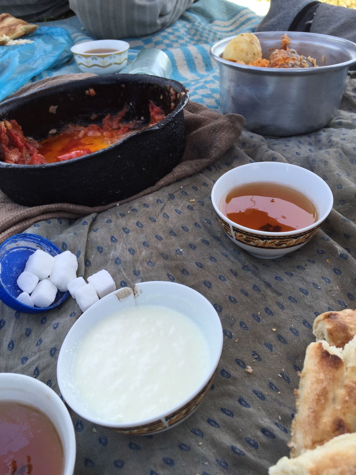 バンダレトルキャマン、散歩中に出会った羊飼いの方々にお茶に招かれ、そのまま...