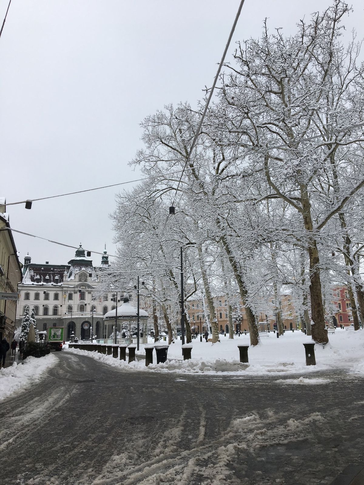 大雪のリュブリャーナ
ドラゴンにも雪