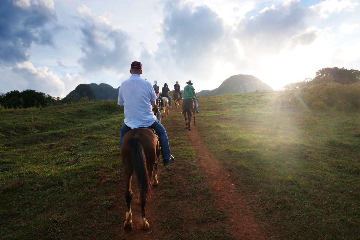 ビニャーレスでは馬に乗ってタバコ農園へ。
出発時間がいろいろあるので、朝に...