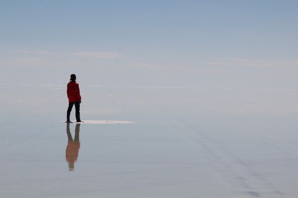 ボリビア多民族国・ラパス「旅行好きと南米旅行Bolivia🇧🇴編」の写真：ウユニ塩湖①運良く前日に雨が降ったのでち...