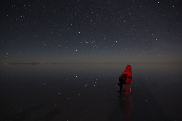 ボリビア多民族国・ラパス「旅行好きと南米旅行Bolivia🇧🇴編」の写真：ウユニ塩湖②昼間もいいけど、日没からの夜...