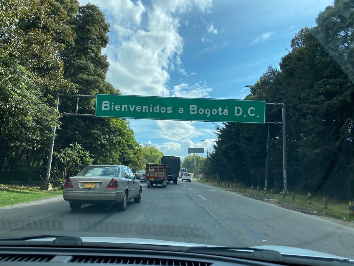Driving to Bogota city from Cajica. 