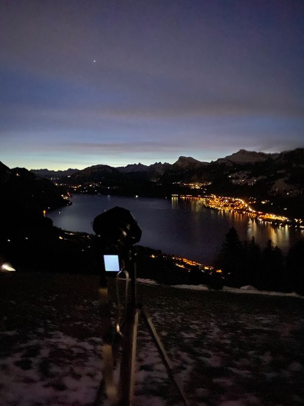 スイス・エネットビュルゲン「スイス エネットビュルゲン」の写真：タイムラプス撮影。寒すぎる。。！！
手袋...