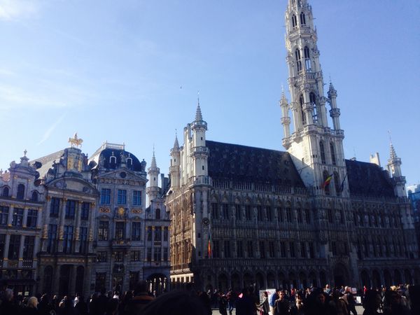 ベルギー・ブリュッセル「ブリュッセル」の写真：市庁舎のある白基調のグランプラス。