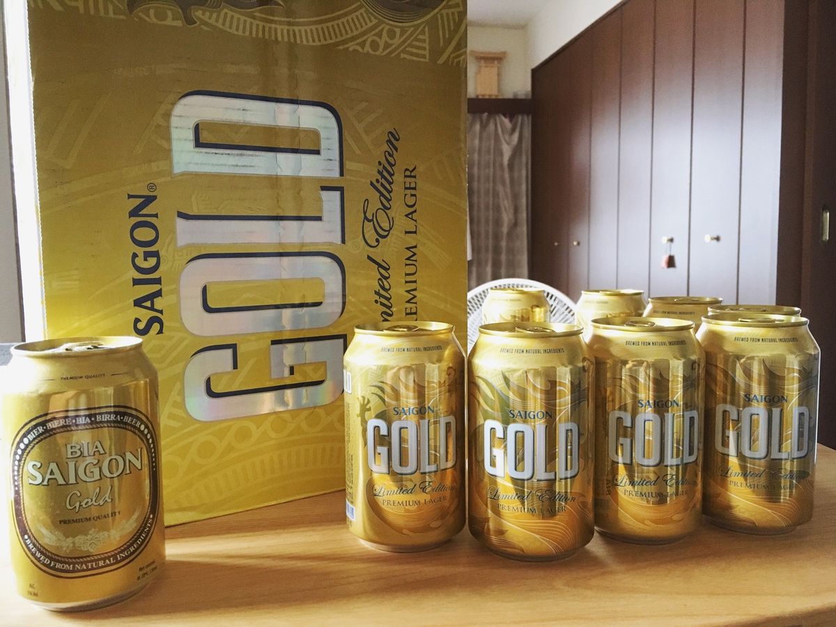 物通センターに行って分けてもらった希少なビアサイゴンゴールド。ベトナムビー...