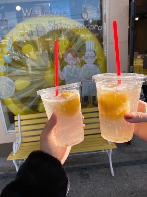 日本・鞆の浦「福山🐱女子旅+上司」の写真：まるごとレモンスカッシュ、食べるのが大変...