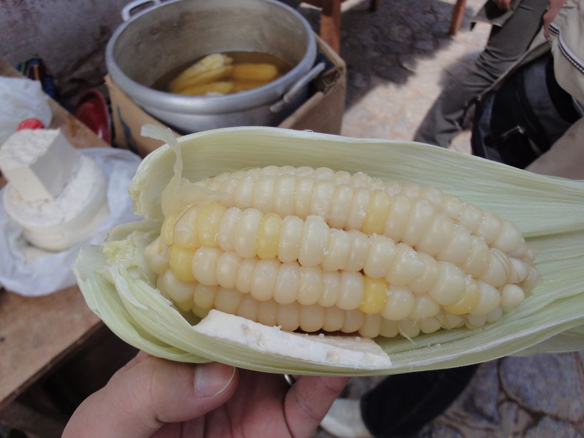 チンチェーロの町のお土産屋さん。
店のおじさんが店先で乾いた植物の実を彫っ...