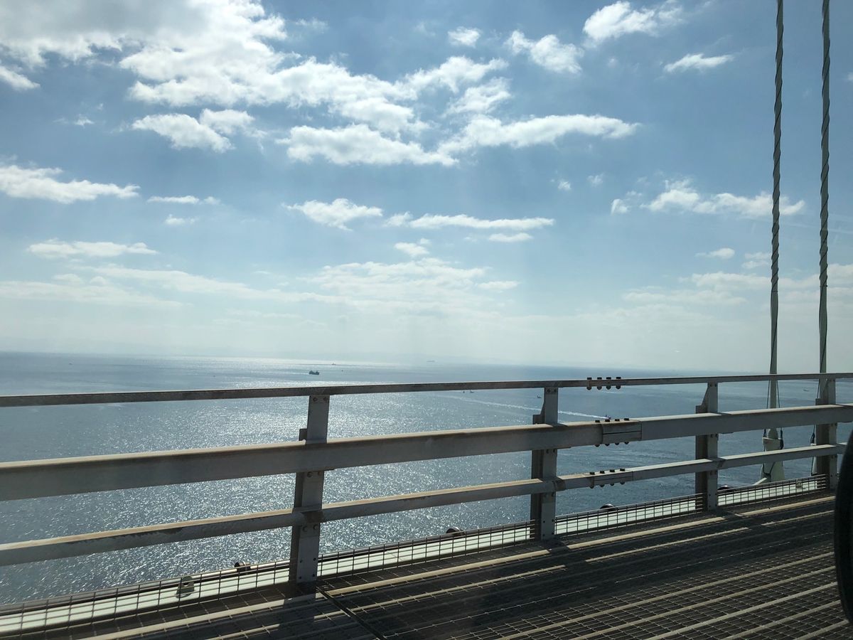 淡路島は向かい明石大橋を渡る。天気も良くていい景色でしたー